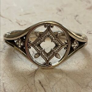 Elegant Brighton “Morena” silver plated hinge bracelet with Swarovski crystals